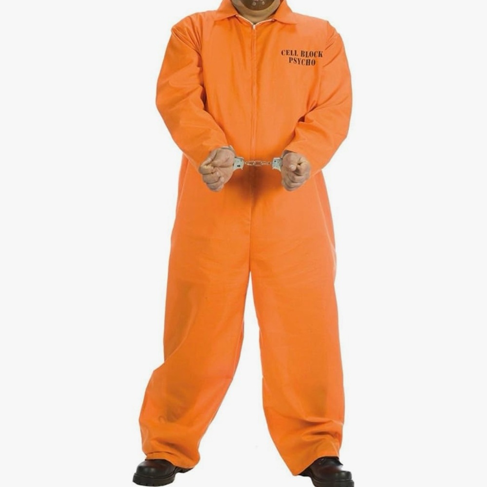 Cell Block Psycho Orange Jumpsuit, Halloween Costume